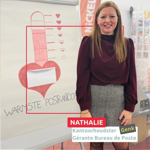 [NL/FR]
Wie ons postkantoor in Genk bezoekt, kan niet naast haar glimlach kijken. Nathalie Schuurman